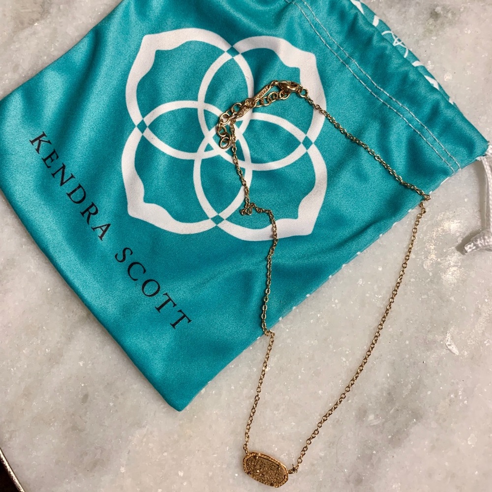 Kendra Scott Rose Gold Drusy Necklace